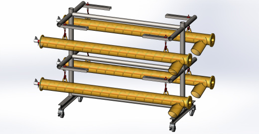 管螺杆输送机，组装完成并准备喷漆缩略图